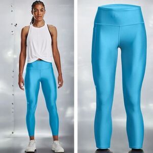 Under Armour UA Blue HeatGear High No-Slip Waistband Ankle Leggings Size XXL